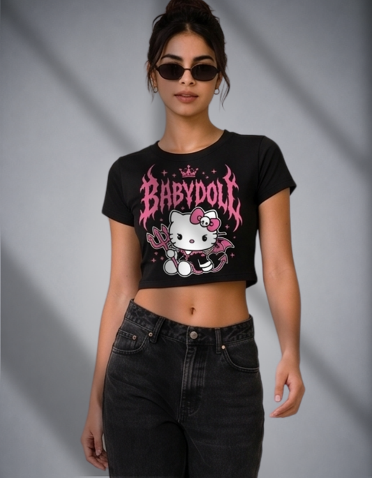 BABYDOLL Graphic Crop Top