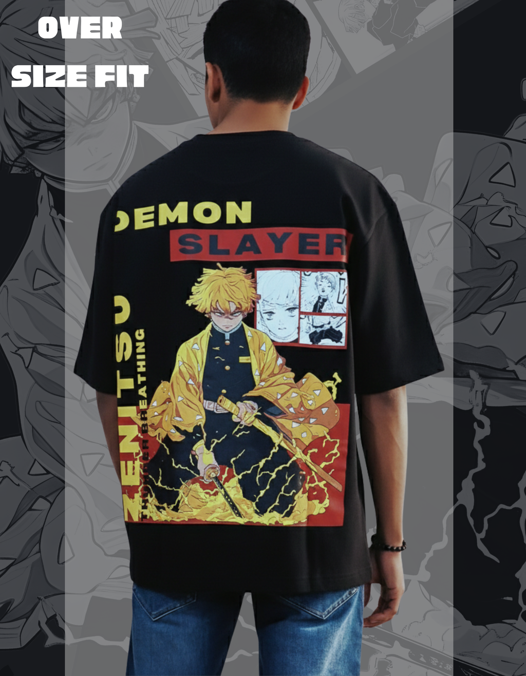 Zenitsu "Thunder Breathing" Oversized T-Shirt | Demon Slayer Edition