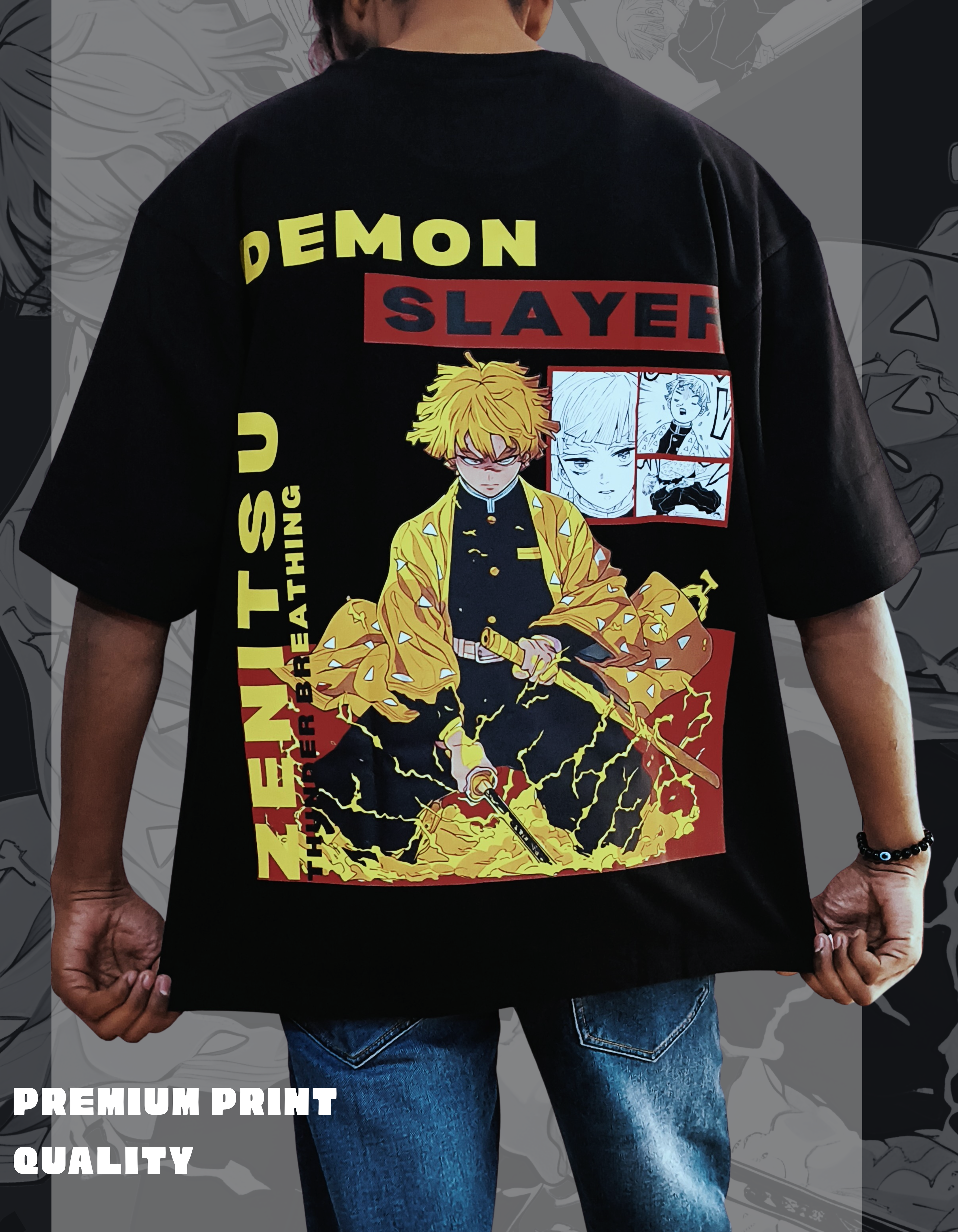 Zenitsu "Thunder Breathing" Oversized T-Shirt | Demon Slayer Edition