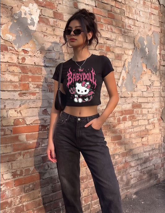 BABYDOLL Graphic Crop Top